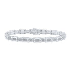 10kt White Gold Men's Diamond Link Bracelet - Elegant and Timeless Sparkle - Alternate view 1 from Splendid Jewellery