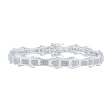 Load image into Gallery viewer, 10kt White Gold Men&#39;s Round Diamond Link Bracelet 1/2 Cttw - Luxurious Elegance - Alternate view 1 from Splendid Jewellery