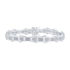 10kt White Gold Men's Round Diamond Link Bracelet 1/2 Cttw - Luxurious Elegance - Alternate view 1 from Splendid Jewellery