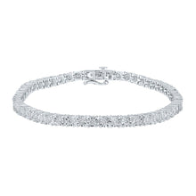 Load image into Gallery viewer, 10kt White Gold Men&#39;s Round Diamond Single Row Link Bracelet 3 Cttw | Splendid Jewellery - Alternate view 1 from Splendid Jewellery