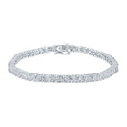 10kt White Gold Men's Round Diamond Single Row Link Bracelet 3 Cttw | Splendid Jewellery - Alternate view 1 from Splendid Jewellery