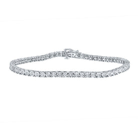 Men's Bracelets |  10kt White Gold Mens Round Diamond Tennis Bracelet 1-1/4 Cttw |  Splendid Jewellery - Alternate view 1 from Splendid Jewellery
