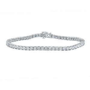 Men's Bracelets | 10kt White Gold Mens Round Diamond Tennis Bracelet 1-1/4 Cttw | Splendid Jewellery GND