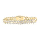 10kt Yellow Gold Baguette Diamond Link Bracelet for Men - 7-3/4 Cttw | Splendid Jewellery Top view from the 10Kt Yellow Gold Mens Baguette Diamond Link Bracelet 7 3 4 Cttwpin218281 collection by Splendid Jewellery