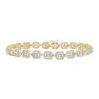 10kt Yellow Gold Baguette Diamond Square Link Bracelet - 4 Cttw Top view from the 10Kt Yellow Gold Mens Baguette Diamond Link Bracelet 4 1 5 Cttwpin212242 collection by Splendid Jewellery