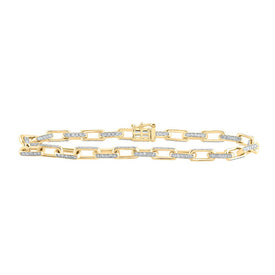 Splendid Jewellery 10kt Yellow Gold Mens Round Diamond Anchor Link Bracelet - 5 Cttw Top view from the 10Kt Yellow Gold Mens Round Diamond 8 5 Inch Anchor Link Bracelet 5 Cttwpin216545 collection by Splendid Jewellery