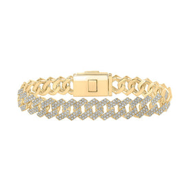 10kt Yellow Gold Men's Round Diamond 8.5-inch Square Cuban Link Bracelet - 10-1/2 Carat Total Weight Top view from the 10Kt Yellow Gold Mens Round Diamond 8 5 Inch Square Cuban Link Bracelet 10 1 2 Cttwpin217170 collection by Splendid Jewellery