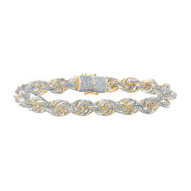 10kt Yellow Gold Men's Diamond Chain Bracelet - Captivating Brilliance product  Top View from Splendid Jewellery
