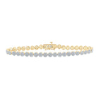 10kt Yellow Gold Men's Circle Link Diamond Bracelet - 3 Cttw | Splendid Jewellery Top view from the 10Kt Yellow Gold Mens Round Diamond Circle Link Bracelet 3 Cttwpin210099 collection by Splendid Jewellery