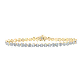 10kt Yellow Gold Men's Circle Link Diamond Bracelet - 3 Cttw | Splendid Jewellery Top view from the 10Kt Yellow Gold Mens Round Diamond Circle Link Bracelet 3 Cttwpin210099 collection by Splendid Jewellery