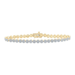 Men's Bracelets | 10kt Yellow Gold Mens Round Diamond Circle Link Bracelet 3 Cttw | Splendid Jewellery GND