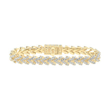 Load image into Gallery viewer, 10kt Yellow Gold Men&#39;s Diamond Franco Link Bracelet - 14 Cttw product  Top View from Splendid Jewellery