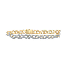 Load image into Gallery viewer, 10kt Yellow Gold Men&#39;s Round Diamond Infinity Link Bracelet - A Captivating Statement of Elegance product  Top View from Splendid Jewellery