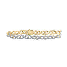 10kt Yellow Gold Men's Round Diamond Infinity Link Bracelet - A Captivating Statement of Elegance product  Top View from Splendid Jewellery