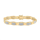 10kt Yellow Gold Men's Round Diamond Link Bracelet - 1.5 Ct.t.w. product  Top View from Splendid Jewellery