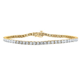 10kt Yellow Gold Diamond Link Bracelet - Captivating Elegance for Men product  Top View from Splendid Jewellery