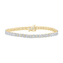 Load image into Gallery viewer, 10kt Yellow Gold Men&#39;s Diamond Link Bracelet - 1-3/8 Cttw: A Dazzling Statement Piece by Splendid Jewellery product  Top View from Splendid Jewellery