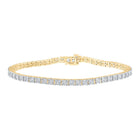 10kt Yellow Gold Men's Round Diamond Link Bracelet - Exquisite Brilliance product  Top View from Splendid Jewellery
