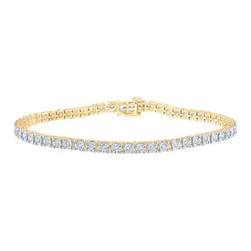 10kt Yellow Gold Men's Round Diamond Link Bracelet - Exquisite Brilliance product  Top View from Splendid Jewellery