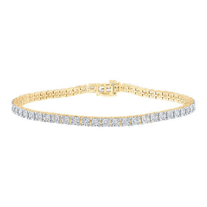 Men's Bracelets | 10kt Yellow Gold Mens Round Diamond Link Bracelet 1-7/8 Cttw | Splendid Jewellery GND