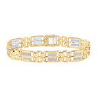 10kt Yellow Gold Men's Diamond Link Bracelet - 1 Cttw | Splendid Jewellery product  Top View from Splendid Jewellery
