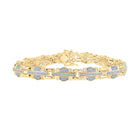 10kt Yellow Gold Round Diamond Link Bracelet for Men - 1 Cttw | Splendid Jewellery product  Top View from Splendid Jewellery