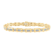 Load image into Gallery viewer, 10kt Yellow Gold Diamond Link Bracelet for Men - 1/2 Ct.t.w. product  Top View from Splendid Jewellery