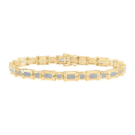 10kt Yellow Gold Diamond Link Bracelet for Men - 1/2 Ct.t.w. product  Top View from Splendid Jewellery
