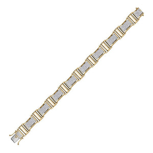 Men's Bracelets | 10kt Yellow Gold Mens Round Diamond Link Bracelet 2 Cttw | Splendid Jewellery GND