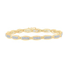 10kt Yellow Gold Men's Round Diamond Link Bracelet - 3/4 Cttw | Splendid Jewellery product  Top View from Splendid Jewellery