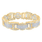 10kt Yellow Gold Men's Diamond Link Bracelet - 4-1/2 Cttw product  Top View from Splendid Jewellery