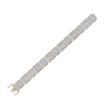 Load image into Gallery viewer, 10kt Yellow Gold Men&#39;s Round Diamond Link Bracelet - A Dazzling Statement Piece product Side View 2 from Splendid Jewellery