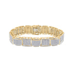 10kt Yellow Gold Men's Round Diamond Link Bracelet - A Dazzling Statement Piece product  Top View from Splendid Jewellery