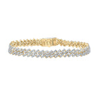 Radiant 10kt Yellow Gold Men's Diamond Link Bracelet - 7-5/8 Cttw product  Top View from Splendid Jewellery