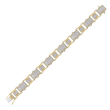 Load image into Gallery viewer, 10kt Yellow Gold Men&#39;s Diamond Link Bracelet - 2-1/2 Cttw product Side View from Splendid Jewellery