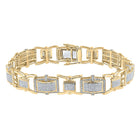 10kt Yellow Gold Men's Diamond Link Bracelet - 2-1/2 Cttw product  Top View from Splendid Jewellery