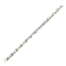 Load image into Gallery viewer, Dazzling 10kt Yellow Gold Men&#39;s Diamond Link Bracelet - 5-3/4 Ct.t.w. product Side View from Splendid Jewellery