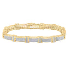 Dazzling 10kt Yellow Gold Men's Diamond Link Bracelet - 5-3/4 Ct.t.w. product  Top View from Splendid Jewellery