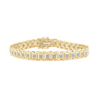 10kt Yellow Gold Round Diamond Square Link Bracelet 1/2 Cttw - Luxurious Men's Jewelry Piece product  Top View from Splendid Jewellery