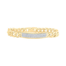 Load image into Gallery viewer, 14kt Yellow Gold Men&#39;s Diamond Cuban Link Bracelet - 1.5 Ct.t.w. - Top View