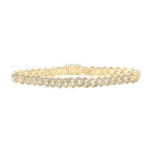 Load image into Gallery viewer, 14kt Yellow Gold Men&#39;s Diamond Cuban Link Bracelet - 3-3/4 Cttw - Top View