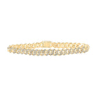 14kt Yellow Gold Men's Diamond Cuban Link Bracelet - 3-3/4 Cttw - Top View