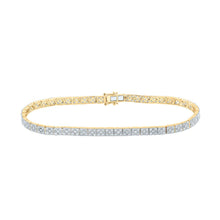 Load image into Gallery viewer, 14kt Yellow Gold Men&#39;s Diamond Link Bracelet - 4-1/3 Cttw - Top View