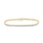 14kt Yellow Gold Men's Diamond Link Bracelet - 4-1/3 Cttw - Top View