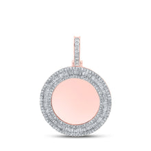 Load image into Gallery viewer, 10kt Rose Gold Baguette and Round Diamond Memory Circle Charm Pendant - 1-1/2 Cttw - Alternate view 1 from Splendid Jewellery