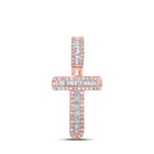 10kt Rose Gold Baguette Diamond T Initial Pendant for Men - 1/3 Cttw - Alternate view 1 from Splendid Jewellery