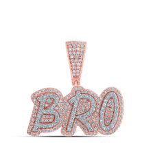 Load image into Gallery viewer, 10kt Rose Gold Mens Round Diamond BRO Charm Pendant 5/8 Cttw - Alternate view 1 from Splendid Jewellery