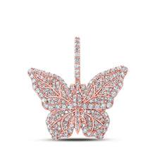 Load image into Gallery viewer, 10kt Rose Gold Men&#39;s Diamond Butterfly Charm Pendant - 1.5 Cttw | Splendid Jewellery - Alternate view 1 from Splendid Jewellery