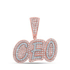 10kt Rose Gold Men's Diamond CEO Charm Pendant - A Dazzling Statement Piece - Alternate view 1 from Splendid Jewellery