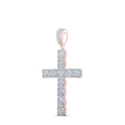 10kt Rose Gold Men's Diamond Cross Charm Pendant - 1.5 Carat Total Weight - Alternate view 2 from Splendid Jewellery
